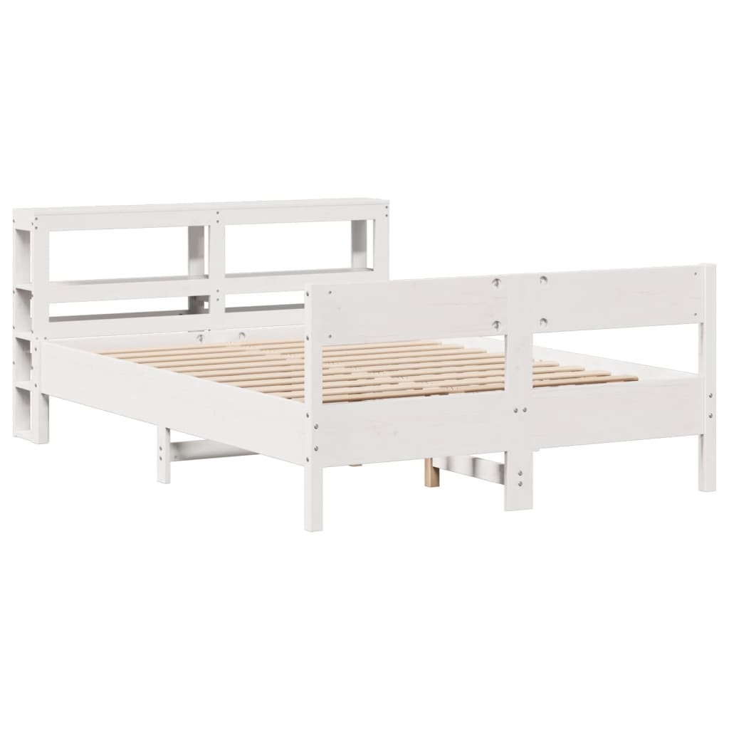 Letto senza Materasso Bianco 160x200 cm Legno Massello di Pino | homemem39