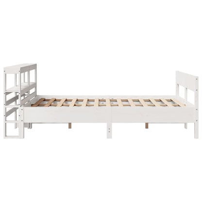 Letto senza Materasso Bianco 160x200 cm Legno Massello di Pino | homemem39