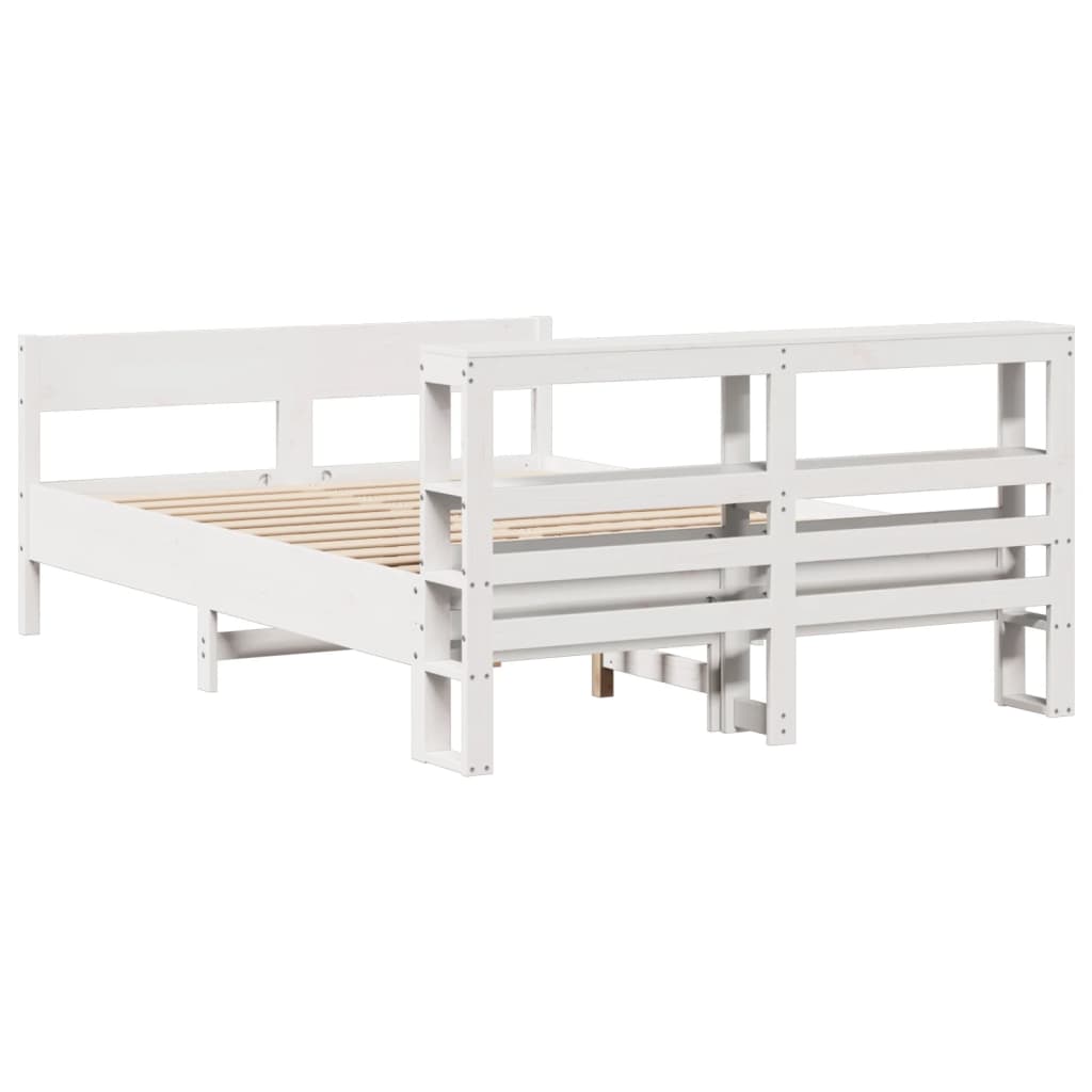 Letto senza Materasso Bianco 160x200 cm Legno Massello di Pino | homemem39