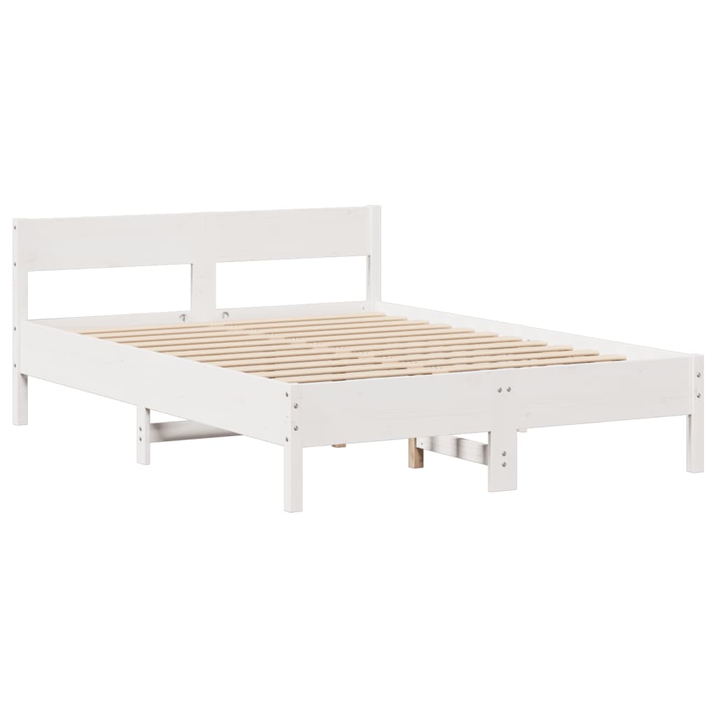 Letto senza Materasso Bianco 160x200 cm Legno Massello di Pino | homemem39
