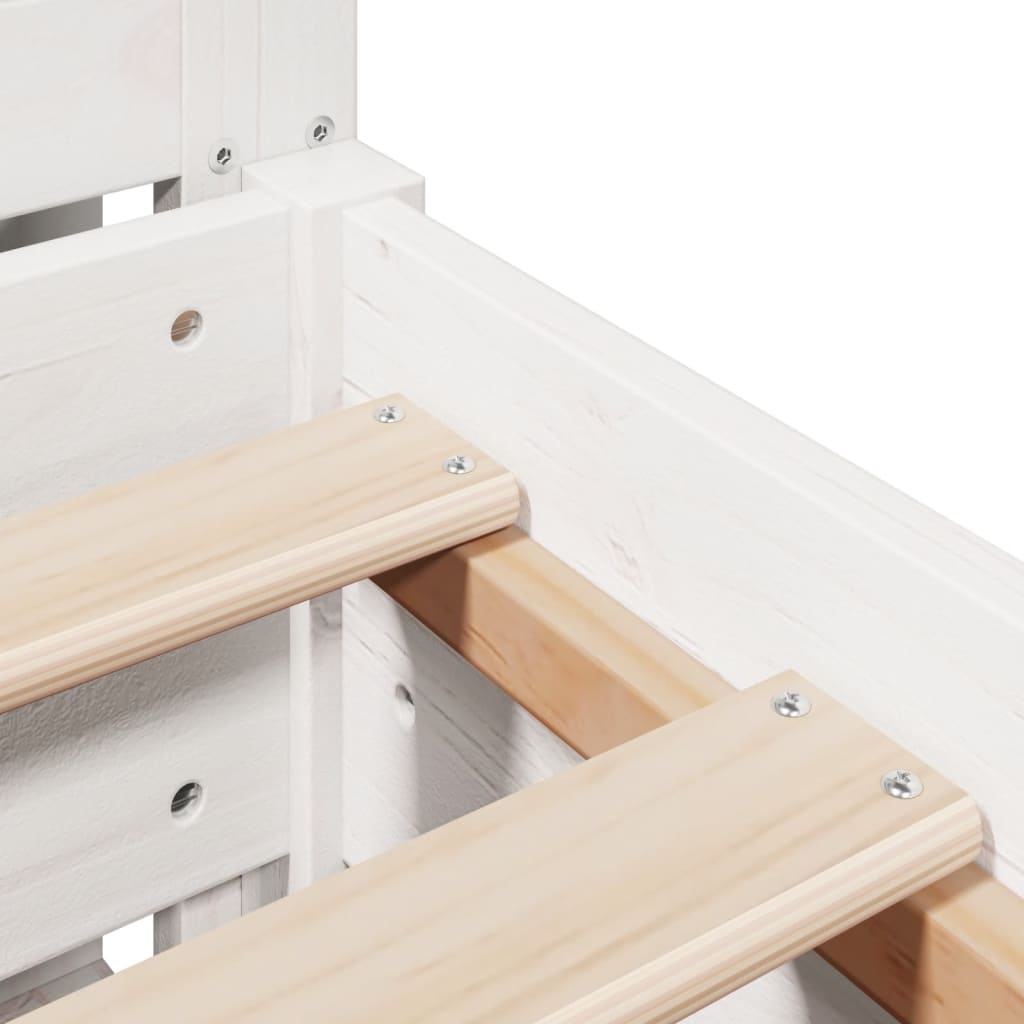 Letto senza Materasso Bianco 160x200 cm Legno Massello di Pino | homemem39