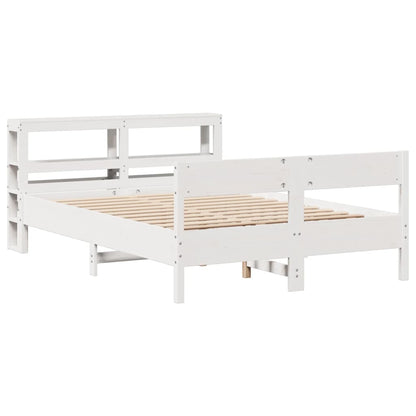 Letto senza Materasso Bianco 150x200 cm Legno Massello di Pino - homemem39