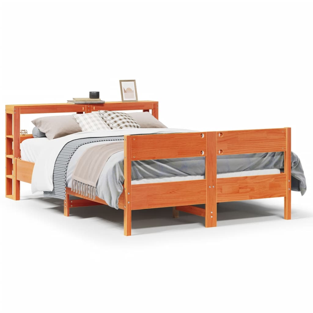 Letto senza Materasso Marrone Cera 150x200 cm in Legno di Pino - homemem39