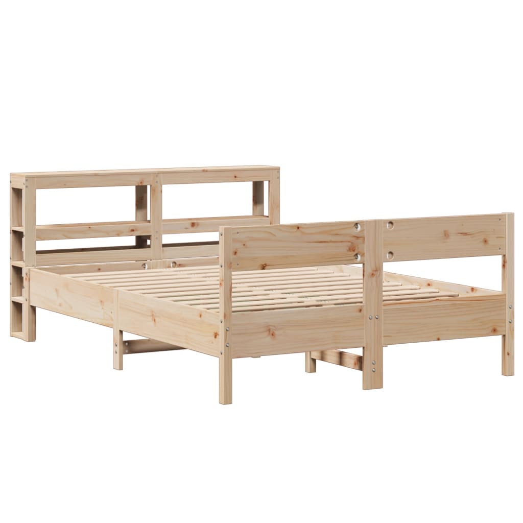Letto senza Materasso 140x200 cm in Legno Massello di Pino | homemem39