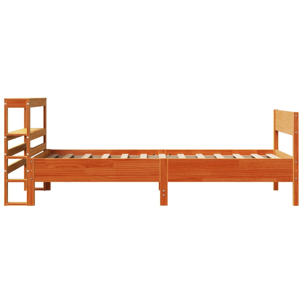Letto senza Materasso Marrone Cera 100x200 cm in Legno di Pino