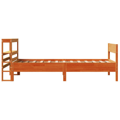 Letto senza Materasso Marrone Cera 100x200 cm in Legno di Pino