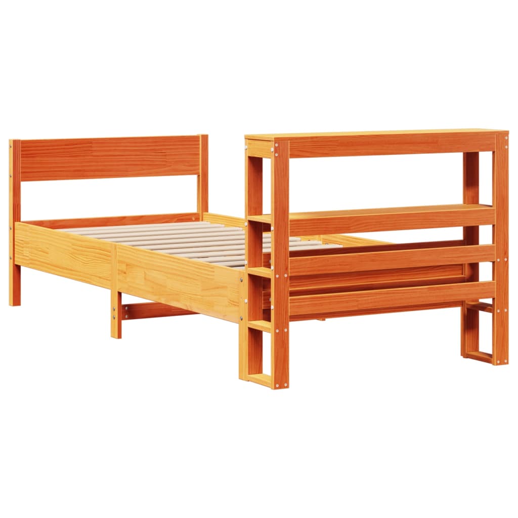 Letto senza Materasso Marrone Cera 100x200 cm in Legno di Pino