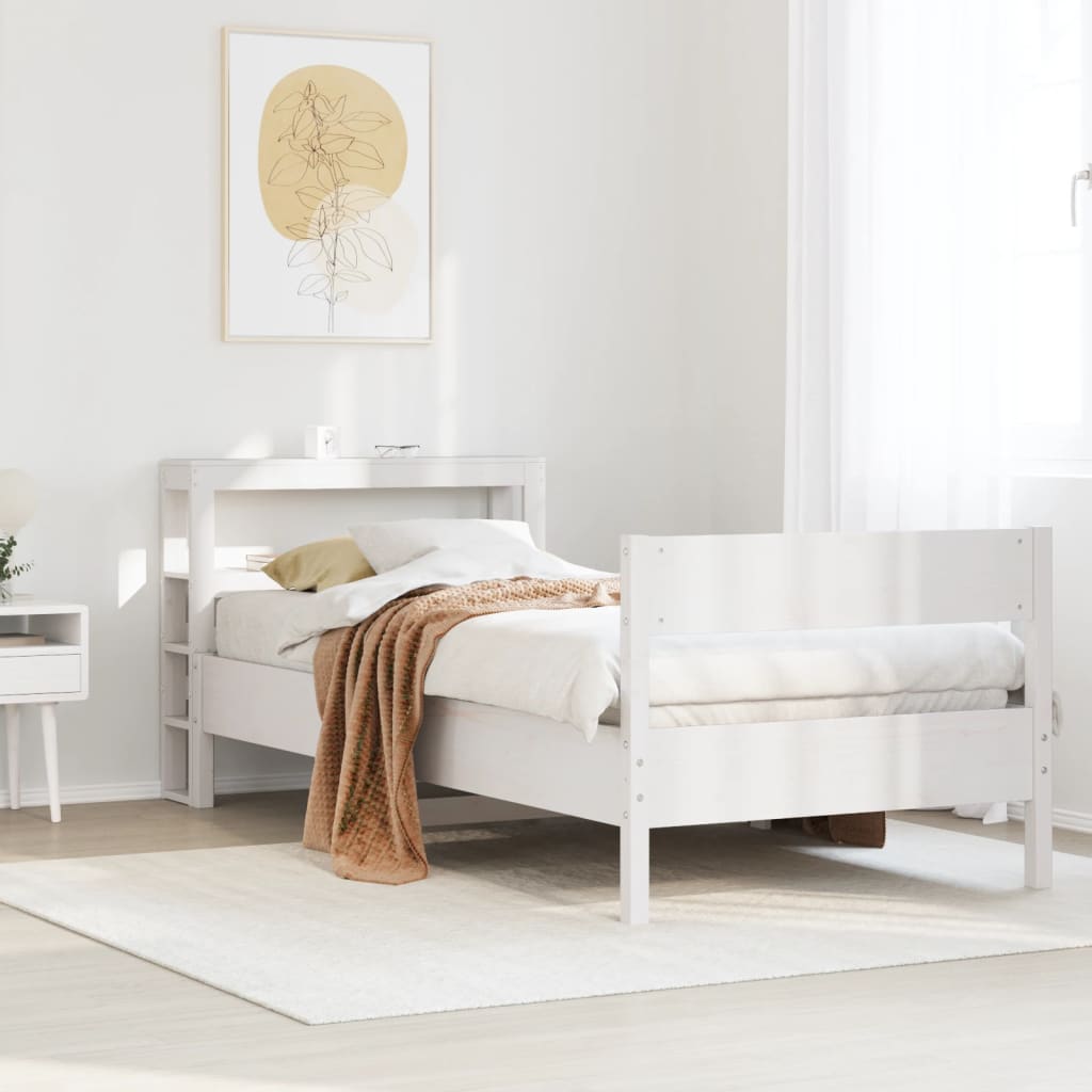 Letto senza Materasso Bianco 90x200 cm Legno Massello di Pino - homemem39