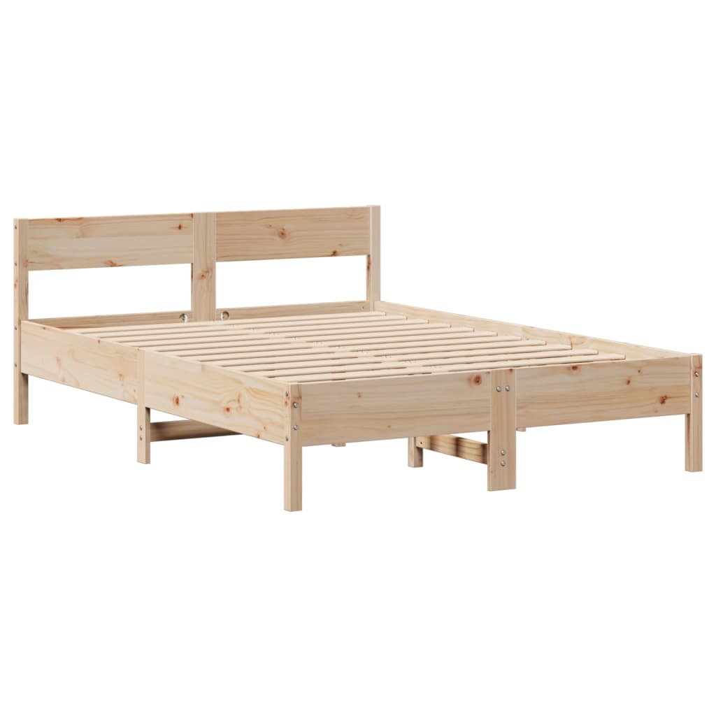 Letto senza Materasso 140x190 cm in Legno Massello di Pino | homemem39