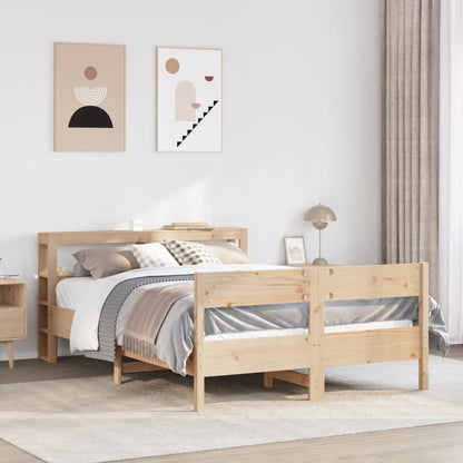 Letto senza Materasso 140x190 cm in Legno Massello di Pino | homemem39