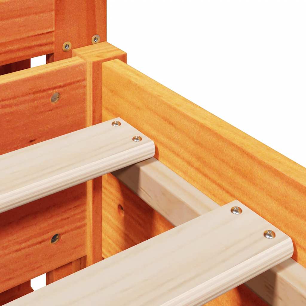 Letto senza Materasso Marrone Cera 140x190 cm in Legno di Pino - homemem39