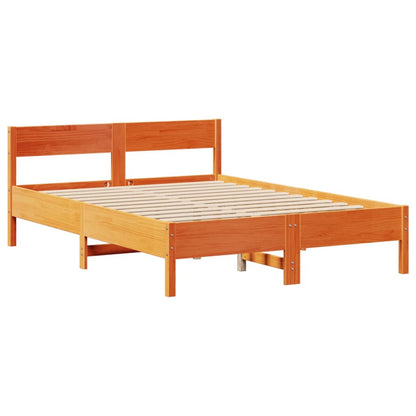 Letto senza Materasso Marrone Cera 135x190 cm in Legno di Pino | homemem39
