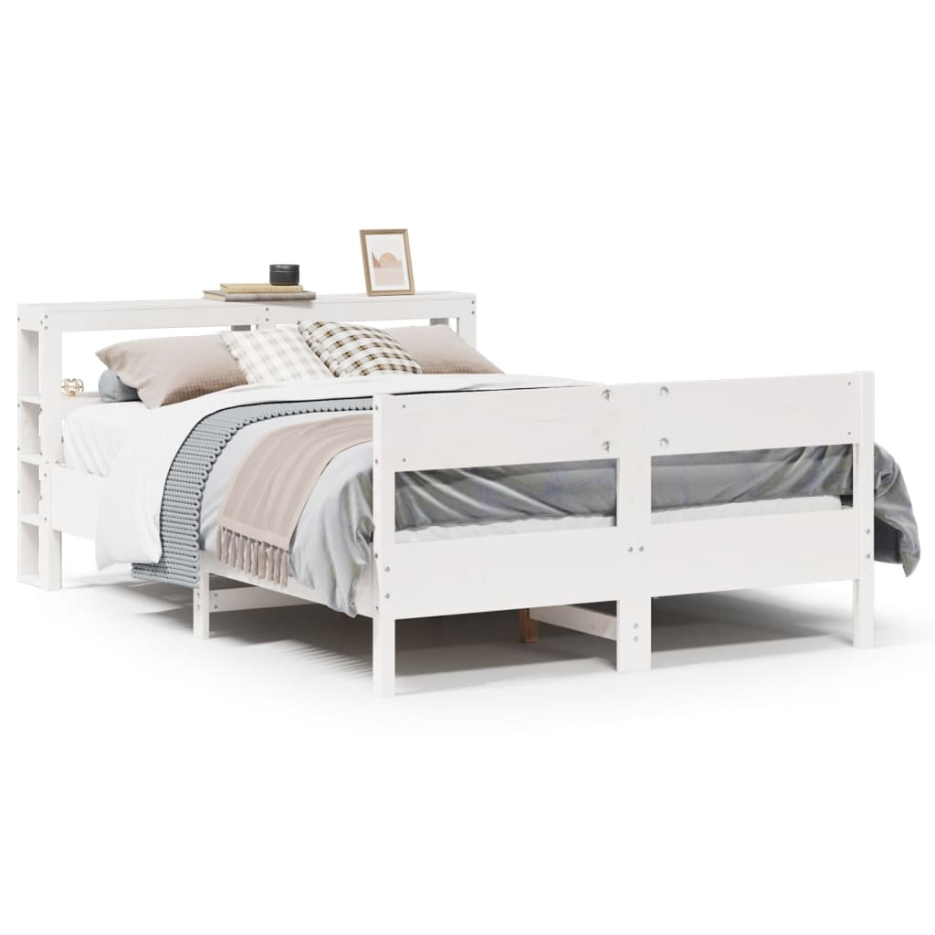 Letto senza Materasso Bianco 120x190 cm Legno Massello di Pino - homemem39