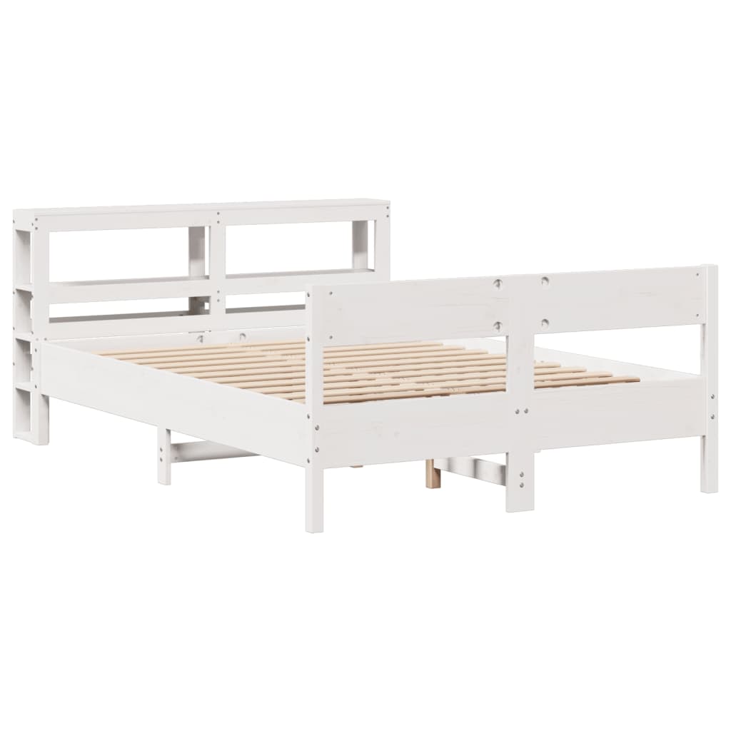Letto senza Materasso Bianco 120x190 cm Legno Massello di Pino - homemem39