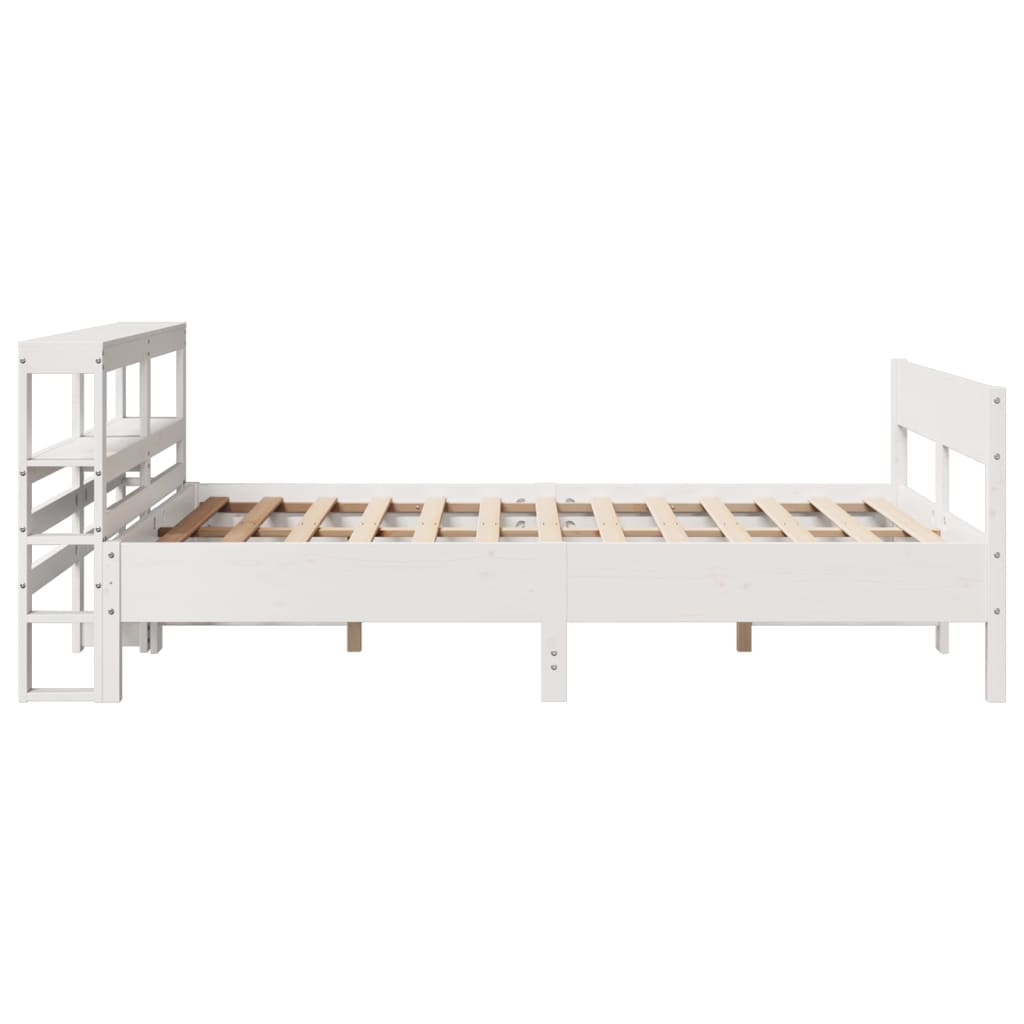 Letto senza Materasso Bianco 120x190 cm Legno Massello di Pino - homemem39