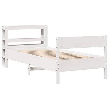 Letto senza Materasso Bianco 90x190 cm in Legno Massello Pino - homemem39