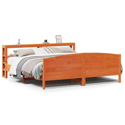 Letto senza Materasso Marrone Cera 200x200 cm in Legno di Pino - homemem39