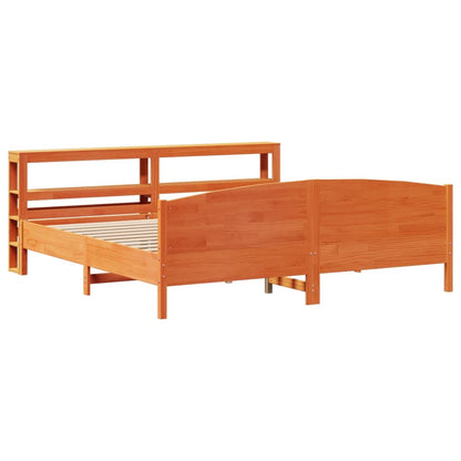 Letto senza Materasso Marrone Cera 200x200 cm in Legno di Pino - homemem39