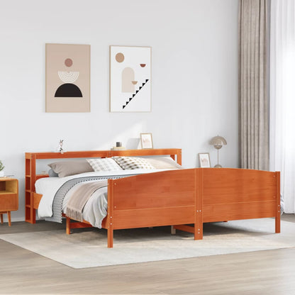 Letto senza Materasso Marrone Cera 200x200 cm in Legno di Pino - homemem39