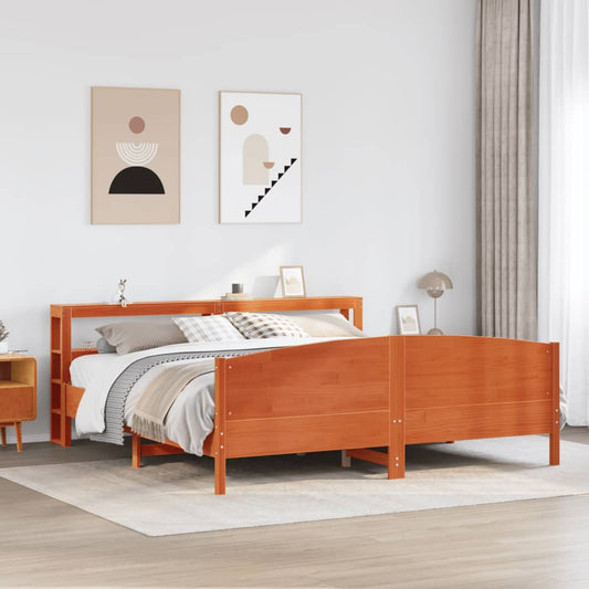 Letto senza Materasso Marrone Cera 180x200 cm in Legno di Pino - homemem39