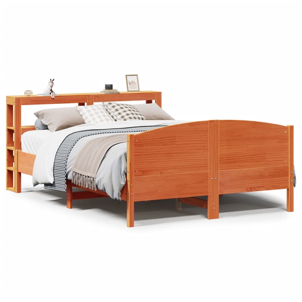 Letto senza Materasso Marrone Cera 160x200 cm in Legno di Pino - homemem39