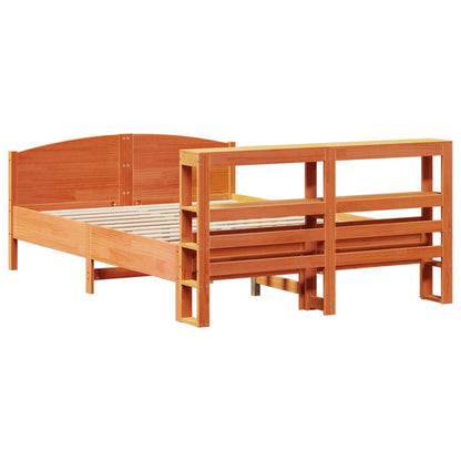 Letto senza Materasso Marrone Cera 120x200 cm in Legno di Pino - homemem39
