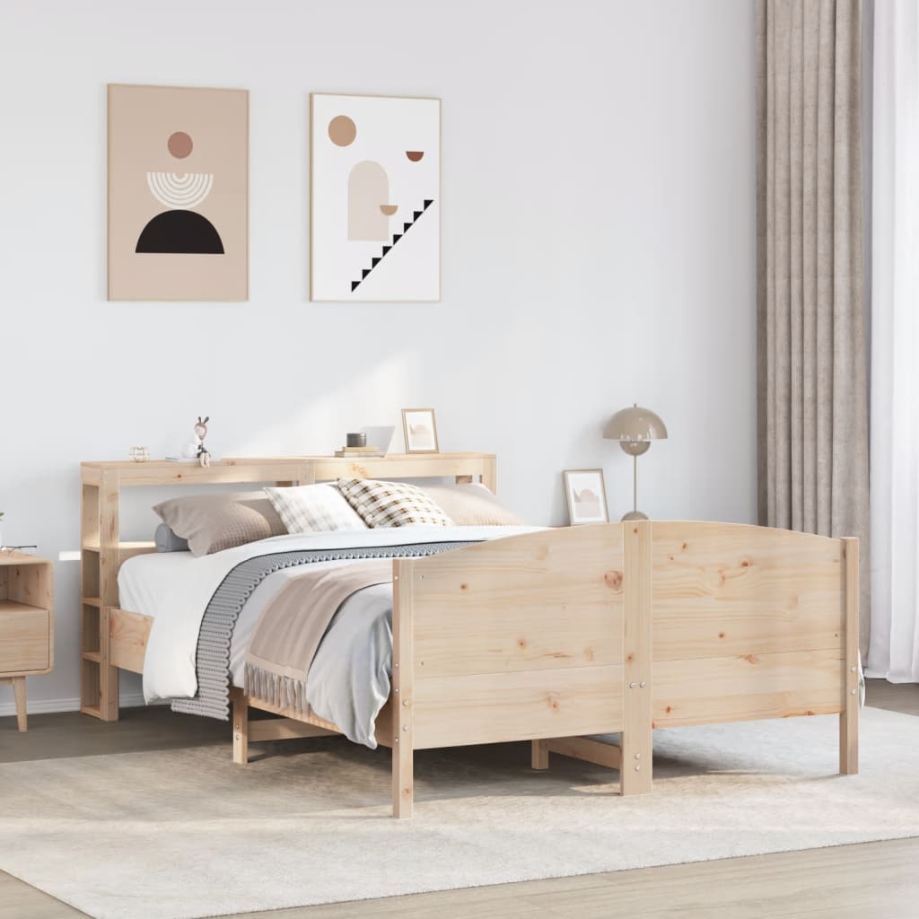 Letto senza Materasso 140x190 cm in Legno Massello di Pino | homemem39