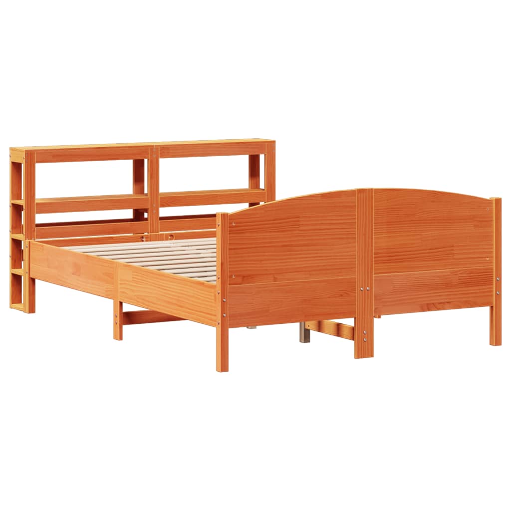 Letto senza Materasso Marrone Cera 135x190 cm in Legno di Pino - homemem39