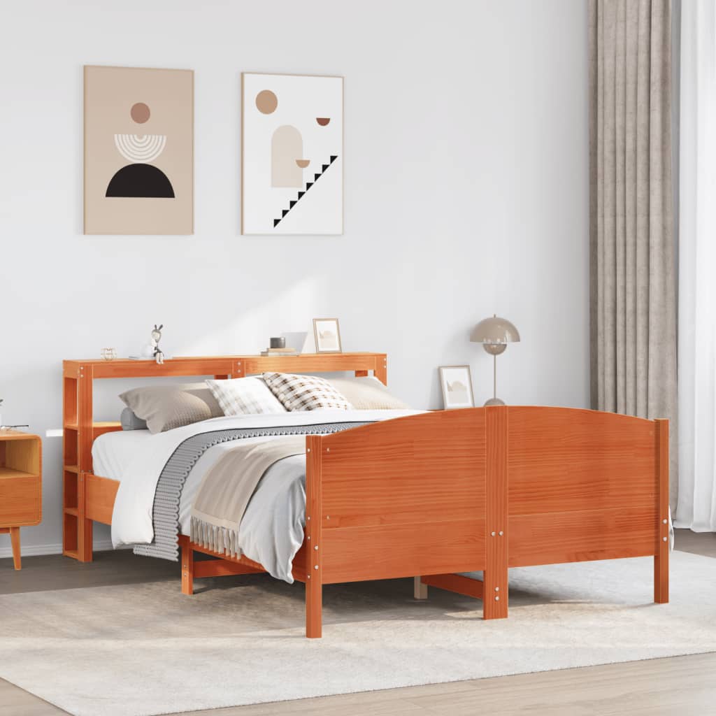 Letto senza Materasso Marrone Cera 120x190 cm in Legno di Pino - homemem39