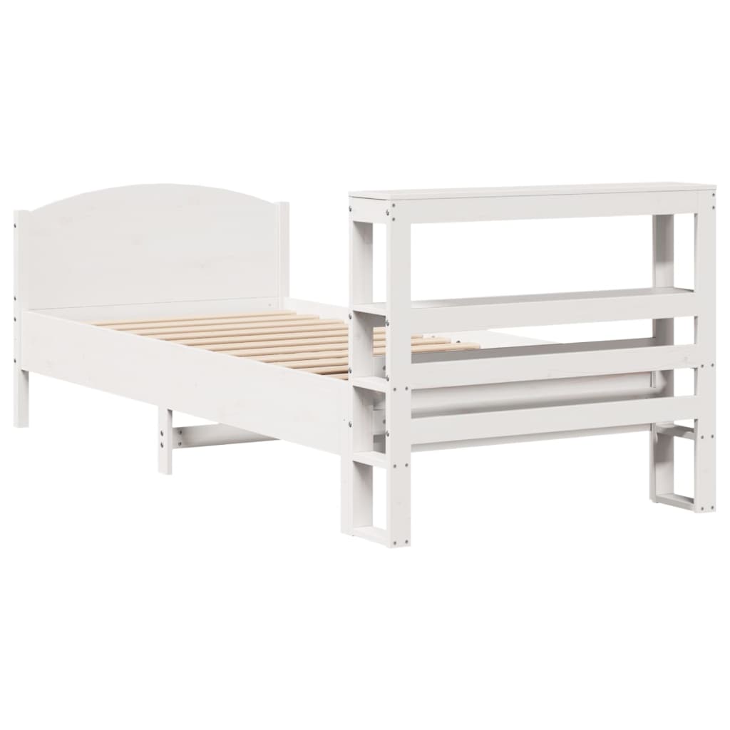 Letto senza Materasso Bianco 90x200 cm Legno Massello di Pino - homemem39