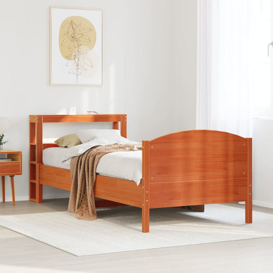 Letto senza Materasso Marrone Cera 75x190 cm in Legno di Pino - homemem39