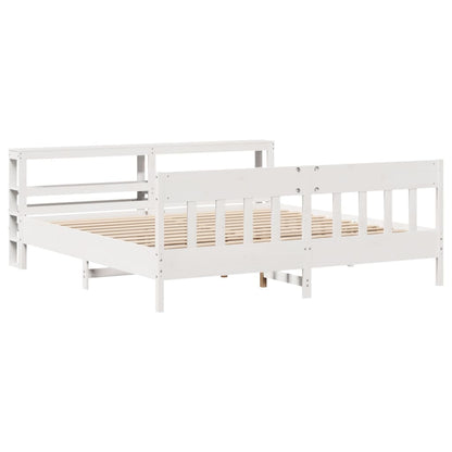 Letto senza Materasso Bianco 180x200 cm Legno Massello di Pino - homemem39
