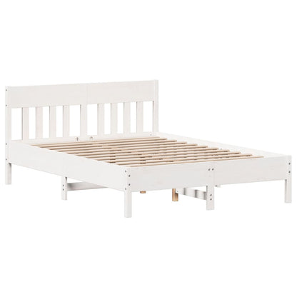 Letto senza Materasso Bianco 160x200 cm Legno Massello di Pino - homemem39