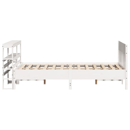 Letto senza Materasso Bianco 150x200 cm Legno Massello di Pino