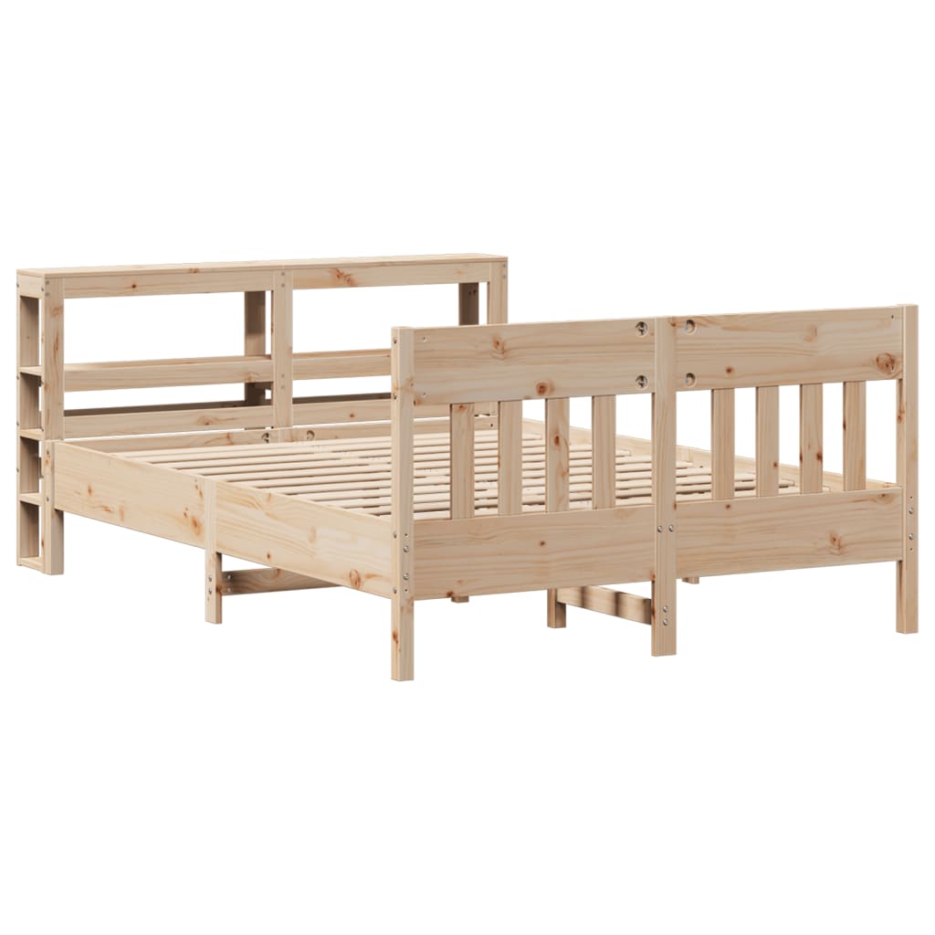 Letto senza Materasso 140x200 cm in Legno Massello di Pino | homemem39