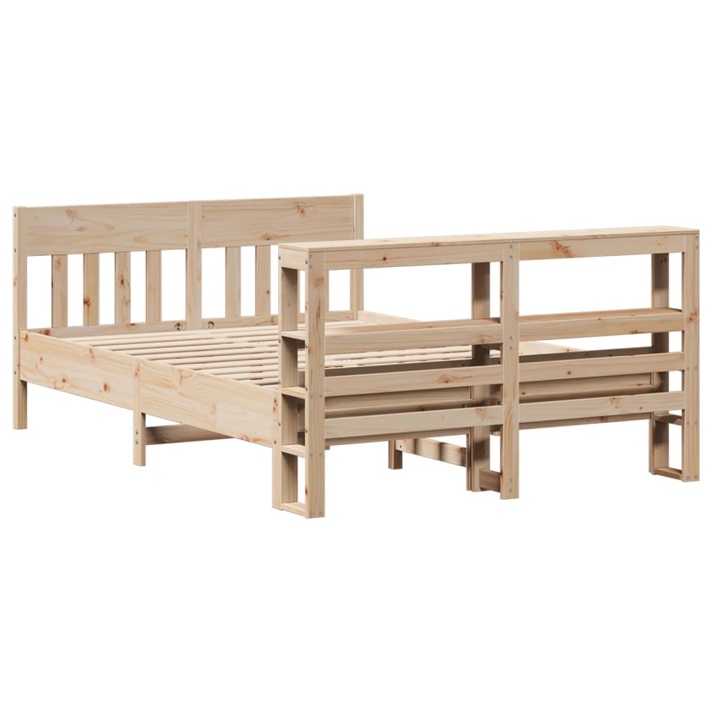 Letto senza Materasso 140x200 cm in Legno Massello di Pino | homemem39