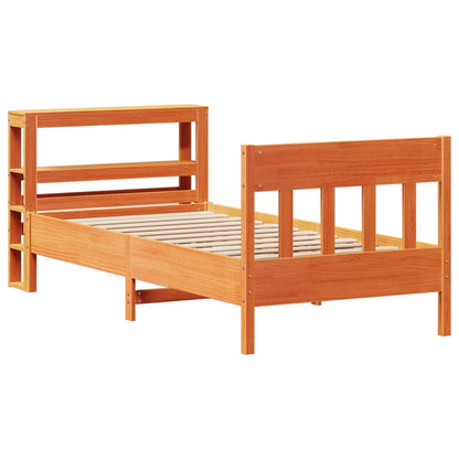 Letto senza Materasso Marrone Cera 100x200 cm in Legno di Pino