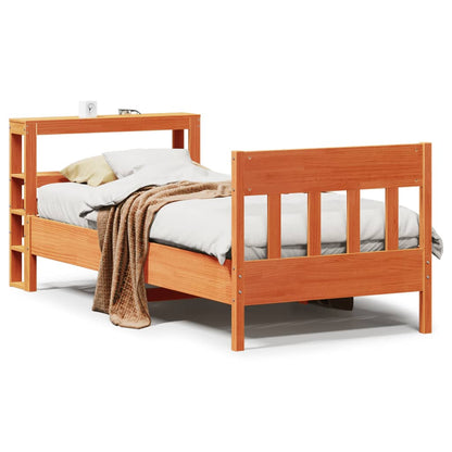 Letto senza Materasso Marrone Cera 100x200 cm in Legno di Pino