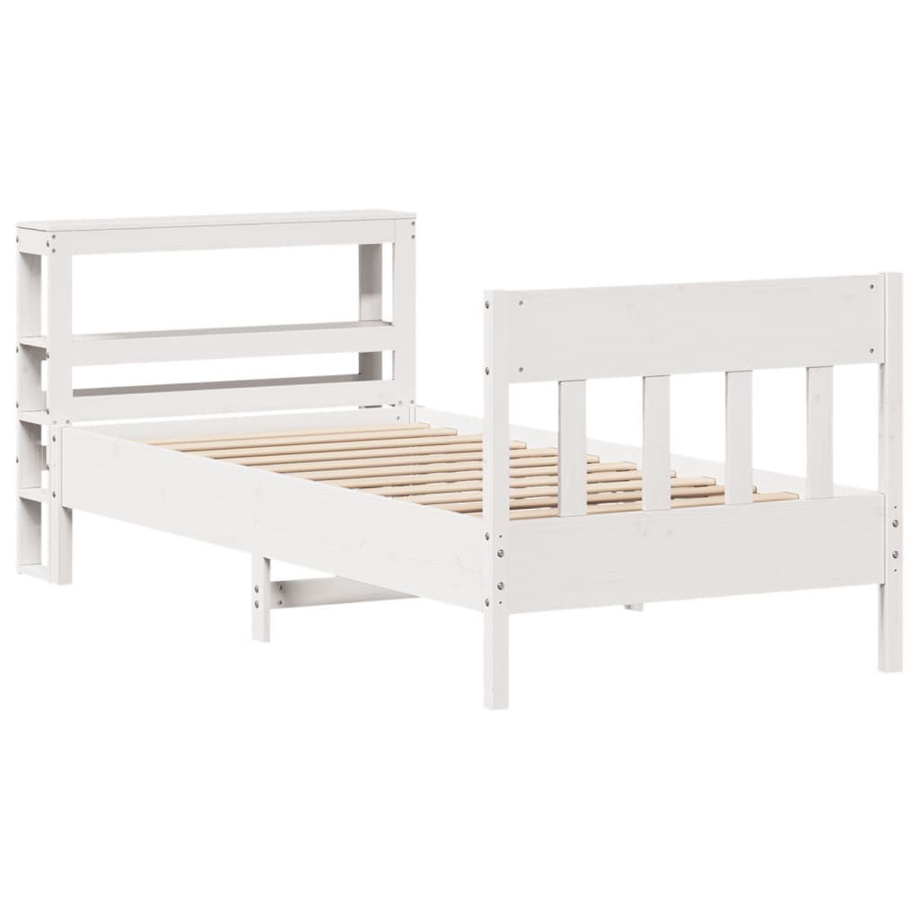 Letto senza Materasso Bianco 90x200 cm Legno Massello di Pino - homemem39