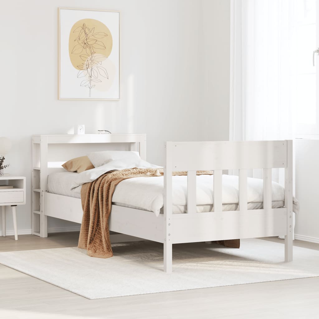 Letto senza Materasso Bianco 90x200 cm Legno Massello di Pino - homemem39