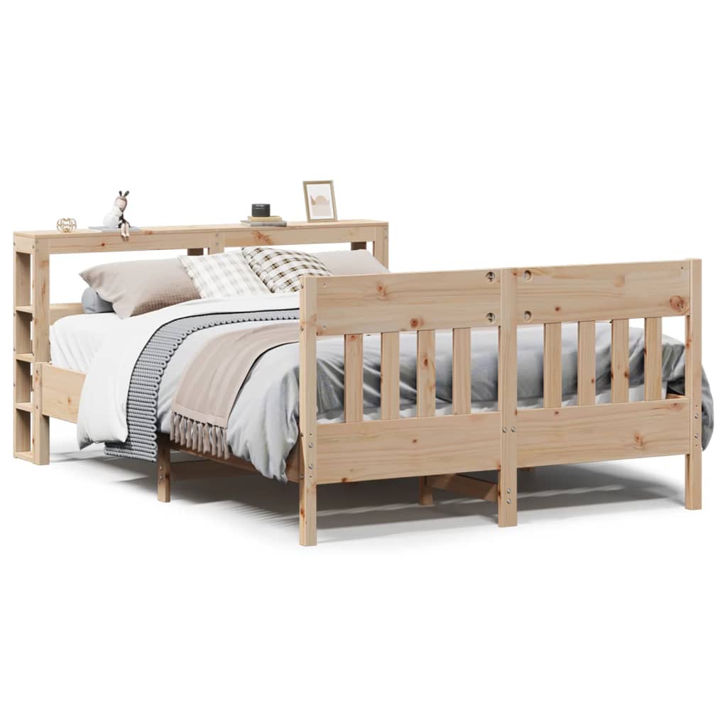 Letto senza Materasso 140x190 cm in Legno Massello di Pino | homemem39