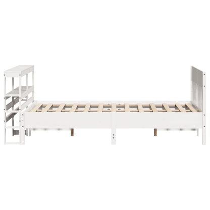 Letto senza Materasso Bianco 140x190 cm Legno Massello di Pino - homemem39