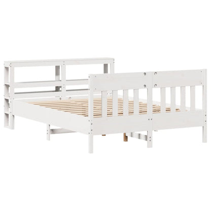Letto senza Materasso Bianco 120x190 cm Legno Massello di Pino - homemem39