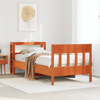 Letto senza Materasso Marrone Cera 90x190 cm in Legno di Pino