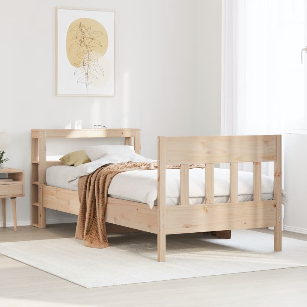 Letto senza Materasso 75x190 cm in Legno Massello Pino - homemem39