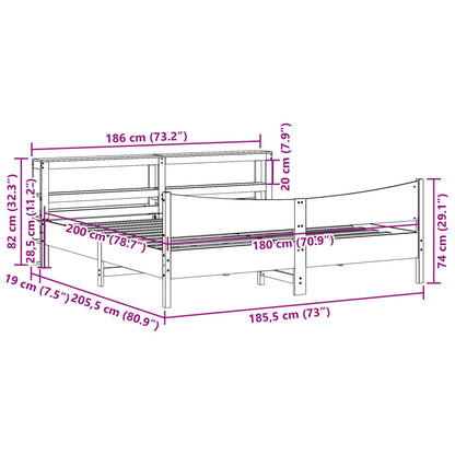 Giroletto con Testiera 180x200 cm Massello Pino - homemem39