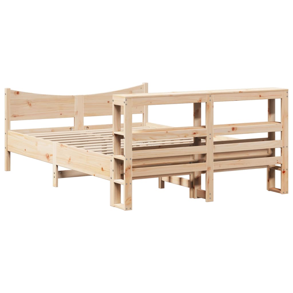 Giroletto con Testiera 140x200 cm in Legno Massello di Pino | homemem39