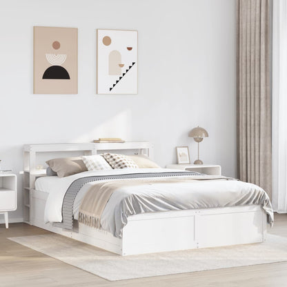 Giroletto con Testiera Bianco 140x200 cm Legno Massello di Pino - homemem39