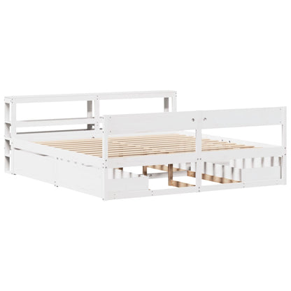 Letto senza Materasso Bianco 180x200 cm Legno Massello di Pino