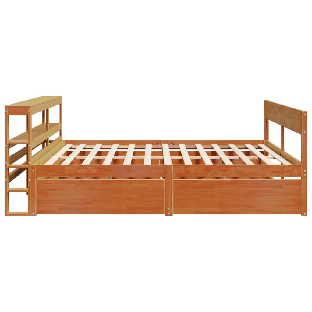 Letto senza Materasso Marrone Cera 180x200 cm in Legno di Pino - homemem39